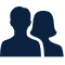 two silhouettes icon illustration