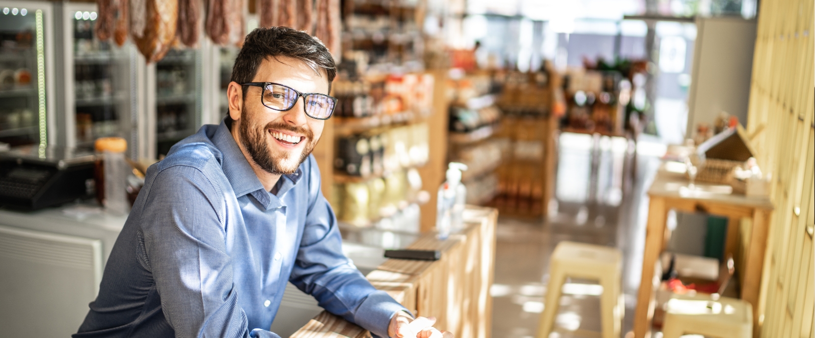 Business owner smiling