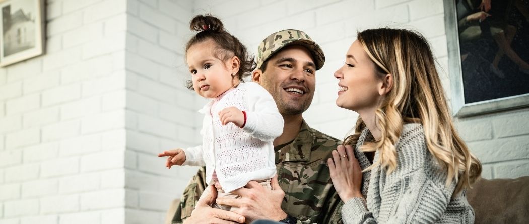 Military Family enjoying one another